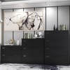 Yizosh 2 Drawer Black File Cabinet with Lock, Filing Cabinet