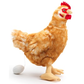 Uni-Toys - Brown Hen with Egg - 37 cm (Height) - Plush Chicken Bird - Plush Toy, Soft Toy (BH-13028)