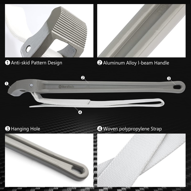 DURATECH Strap Wrench 18" Handle, Adjustable Nylon Strap Pipe Wrenches,