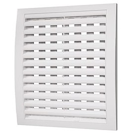 Air Vent Grille - with Adjustable Shutter - Wall Ducting - Ventilation Cover - White (250mm x 250mm)