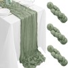 3Pack Sage Green Cheesecloth Table Runner 35x120Inch Spring Easter Cheese