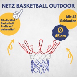 Best Sporting Basketballnetz Outdoor wetterfest I Basketballkorb Netz mit 12 Schlaufen für Standard Basketballkorb Ø 45 cm I Basketball Netze Outdoor
