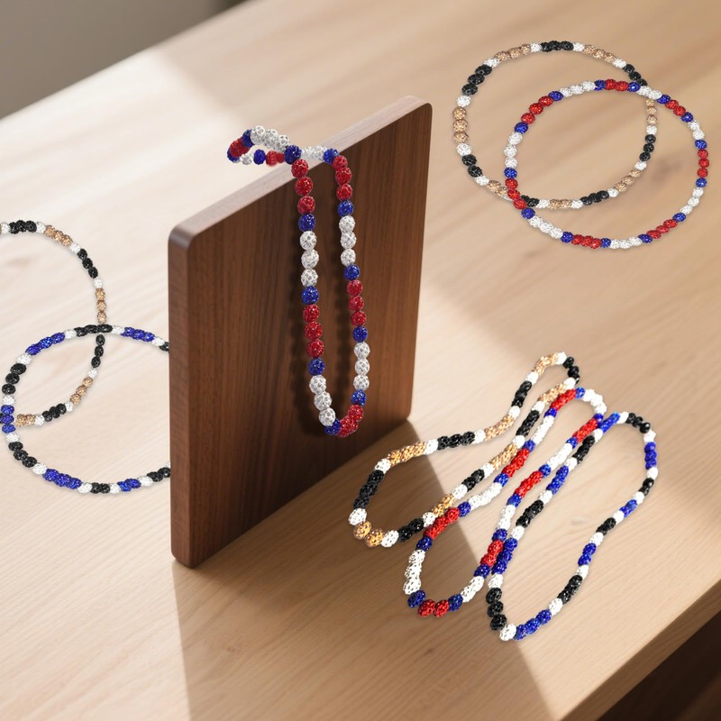 CONEHOY 12 Pcs Baseball Beaded Necklace 18 in Bling Collection