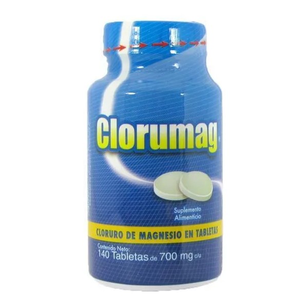 Clorumag Cloruro De Magnesio 140 Tabletas De 700 Mg C/u