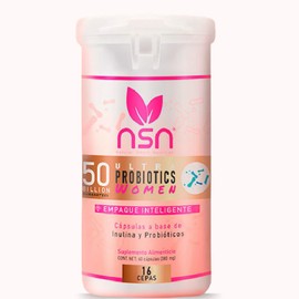 NSN | Probióticos de Alta Gama para Mujer | Formulado por la Dra. Friné Velázquez | Soporte Femenino - L. reuteri, L. gasseri, L. rhamnosus| 50 Billon