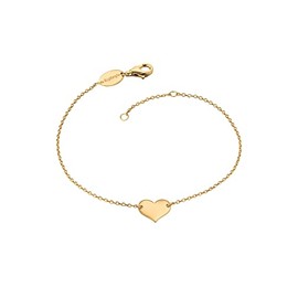Engelsrufer ERB-LILHEART-G Women's Bracelet with Sterling Silver Heart Pendant in Gold Colour 17 + 3 cm, Silver, No Gemstone