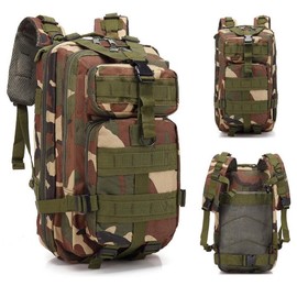 25-30L Waterproof Military Camouflage Backpack, Durable Hiking & Camping Gear with Multi-pocket Design for Outdoor Adventures - Color: Camouflage jungle., Specification: 1 count