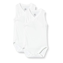 Petit Bateau Unisex Baby Sleeveless Bodysuit for Newborns (Pack of 2), Version 1, 0-3 Months, Variant 1