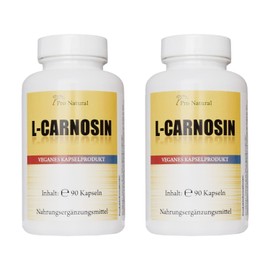 L-Carnosine 500mg Pure Carnosin per capsule, 180 Vegetarian Tablets (2 Pots of 90 Capsules)