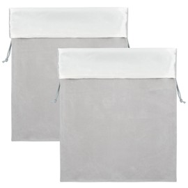 Segbeauty 2pcs Velvet Satin Bags with Drawstring, 15.7x11.8in Large Velvet Drawstring Bag Velvet Jewelry Bags with Satin Liner, 40x30cm Hair Dryer Storage Bag Velvet Pouch for Diffuser Clothes Gray