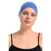 Kappe aus Bambus und Baumwolle für Chemo, Haarausfall, Schlafmütze, blau,