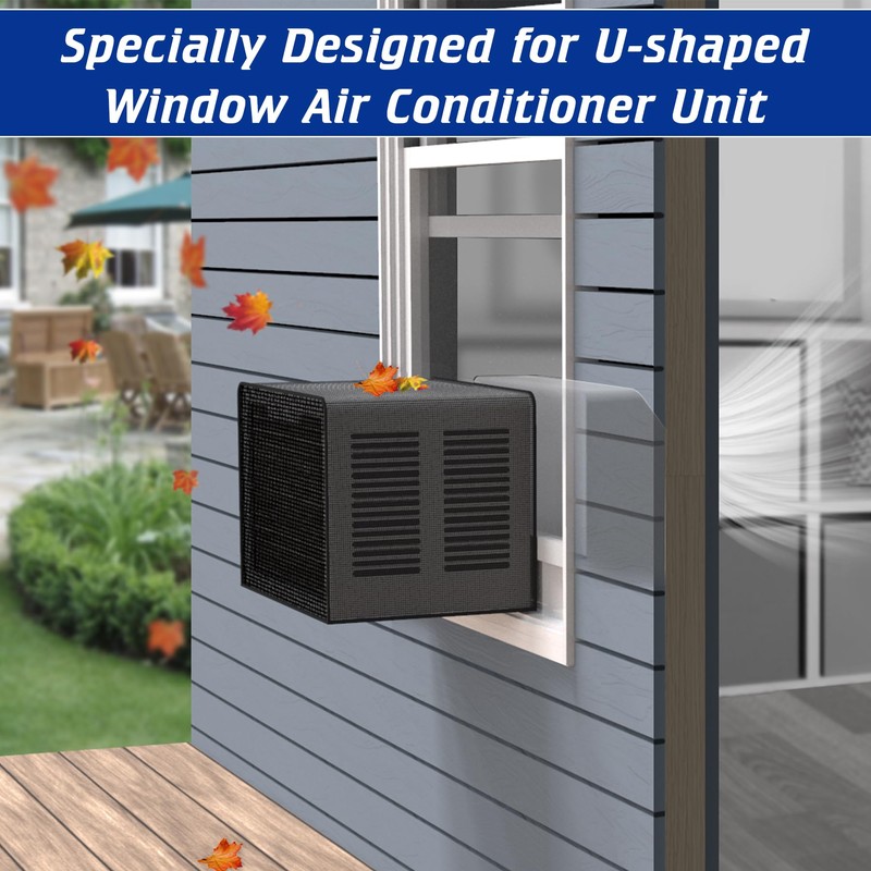 Wintcomfort U-Shaped Window Air Conditioner Summer Cover, Dense & Breathable