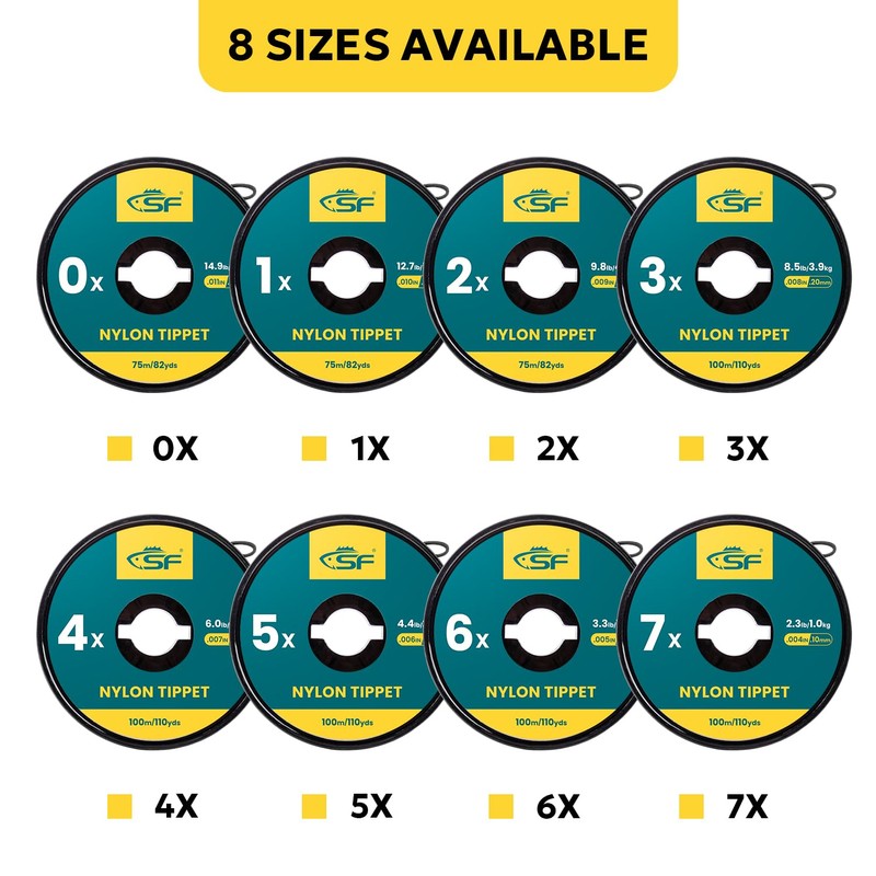 SF Clear Monofilament Nylon Tippet Line Fly Fishing Tippets Leaders