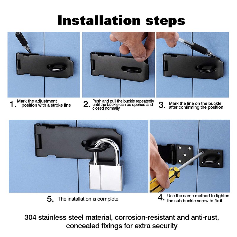 WiMas 2 x 3 Inch Heavy Duty Padlock, Safety Hasp,