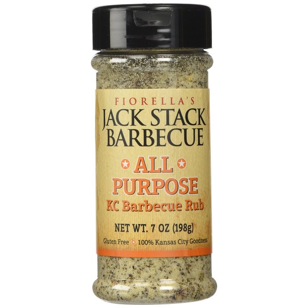 Jack Stack Barbecue All Purpose Dry Rub Seasoning - Kansas City Spice Single Pack - for Chicken, Beef, Ribs, Vegetables, Seafood, and More (7oz Each)
