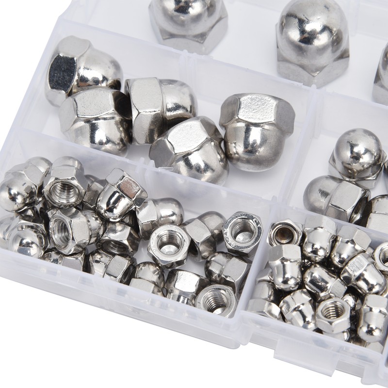 170Pcs Acorn Nuts Dome Head 304 Stainless Steel Caps Nut