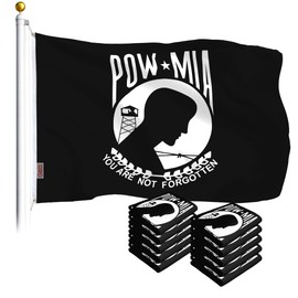 G128 10 Pack: POW MIA Flag | 3x5 Ft | LiteWeave Series Printed 100D Polyester | Vibrant Colors, Brass Grommets