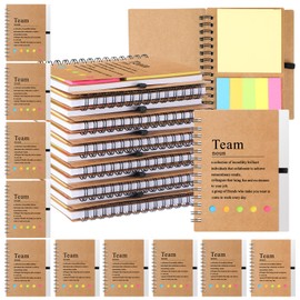 Feifeiya 24 Pcs Team Appreciation Gifts Bulk for Employee Inspirational Spiral Notepads with Sticky Notes Motivational Team Notepads for Teacher Nurse Coworker Staff Christmas Gifts(Brown)