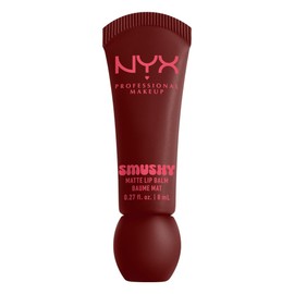 NYX Professional Makeup Smushy Matte Lip Balm tono Smudge Fudge (rojo sangría), 8 ml - Bálsamo labial efecto tinta coreana con aroma a chocomenta, textura cremosa, efecto blurry e hidratación duradera. Fórmula vegana