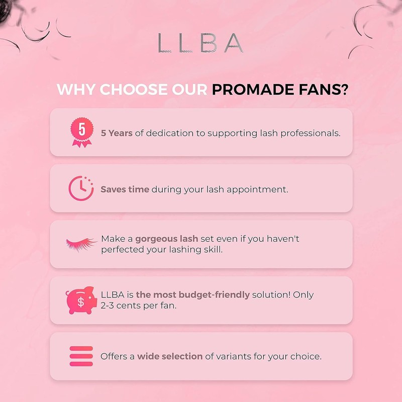 LLBA Promade Mix 750 Fans | Handmade Volume Eyelashes |