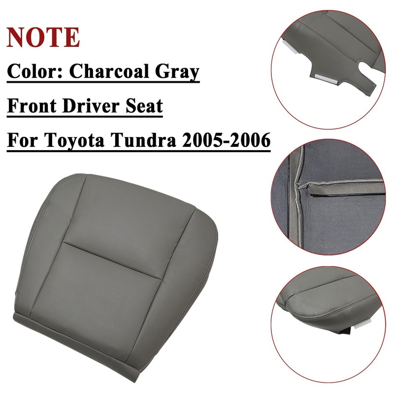 NLQR Front Driver Seat Perforated Replacement Seat Cover Charcoal Gray