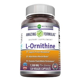 Amazing Formulas L-ornithine 1500 Mg 120 Cápsulas Sabor Sin Sabor