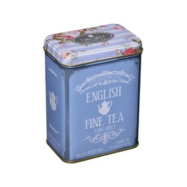 New English Teas Floral Tea Tin containing 125g loose-leaf Earl Grey tea