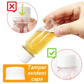 Xuyyicao 30 Pcs 2 Oz Small Plastic Bottles for Liquids,Ginger Shot with Caps,Empty Shot Bottles for Liquor,Juice,Weddings,Parties,DIY