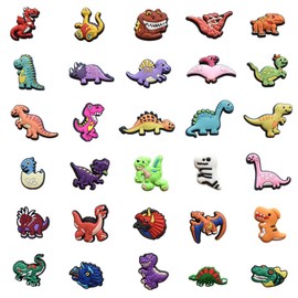 TAFACE 30 Pieces Dinosaur Shoe Decorations Waterproof Durable Soft Rubber Shoe Buckles by Shoe Tags PVC, Polyvinyl Chloride