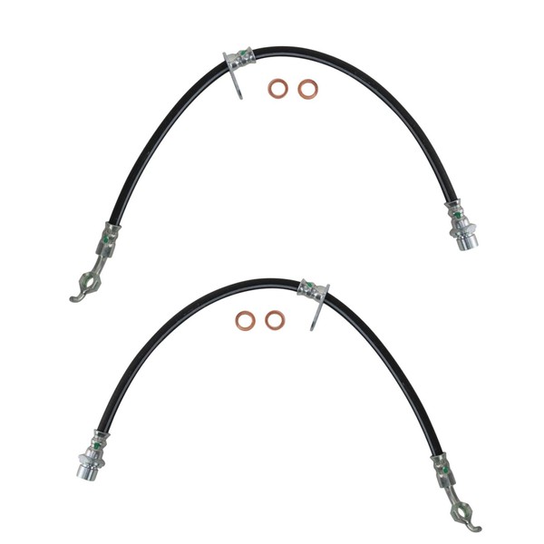 TRQ Front Brake Hose Set Compatible with 2004-2013 Mazda 3