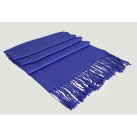 GFM® Smooth Shiny Surface Pashmina Style Scarf - Wedding, Bridesmaids, Prom, Evening - Royal Blue - (L9-J-16-CRTNL)