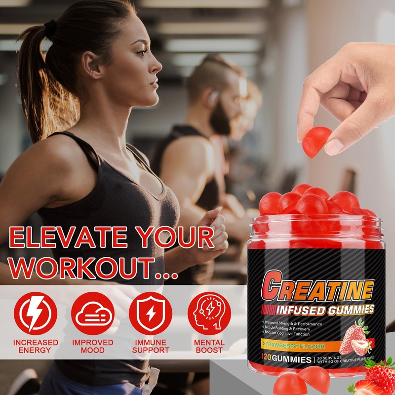 AEBEFBAW Creatine Monohydrate Gummies for Men & Women – Sugar