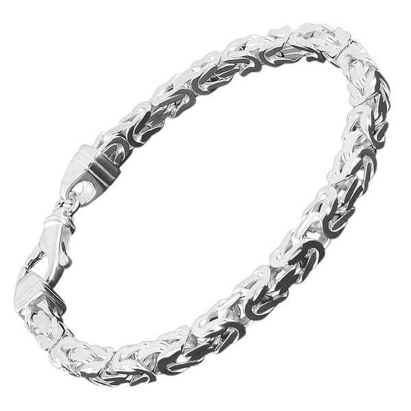 trendor Byzantine Chain Bracelet 925 Sterling Silver Width 4.7 mm Silver Men's Silver Jewellery Men's Bracelet Silver Men's Bracelet Silver 86106, Sterling Silver