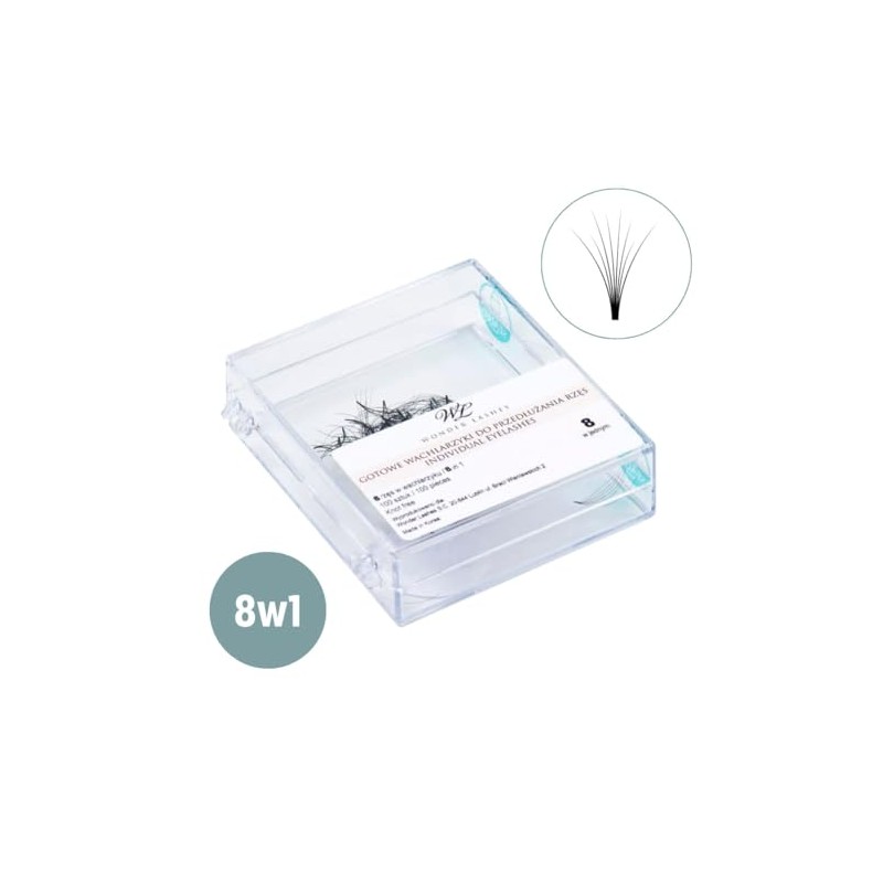WL Wonder Lashes Fertige Wimpernfächer 8-in-1 für Professionell 0,08 100