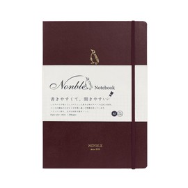 Nonble Notebook, A5 Size (5.8"x8.3"), 208 Pages, 5mm Grid, Hardcover Notebook, Smooth to Write, Easy to Open, Ideal for Fountain Pens (Bordeaux)