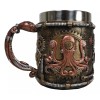 Ebros Steampunk Kraken Octopus Cyborg Drinking Mug Cup 6"W 14