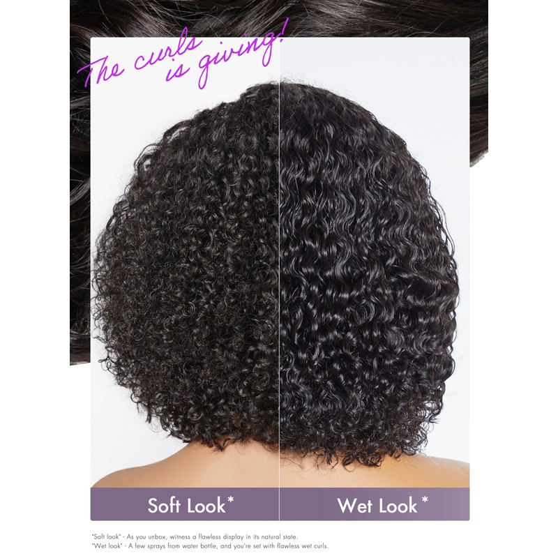 LUVME HAIR LUVME HAIR 8" Curly Glueless Wigs Human Hair