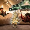 Pre-lit Snowy Mini Christmas Tree, Small Tabletop Flocked Christmas Tree
