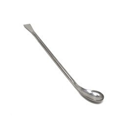 A2Z-SP002 Stainless Steel Double Ended Square & Angled Left Spoon Sampler, Lab Spatula, 7" Length