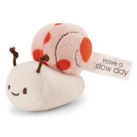NICI Cuddly toy snail 12 cm with message have a slow day coral soft toy made of soft plush, cute plush toy for cuddling and playing, for children and adults, 61640