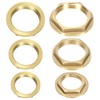Keadic 6Pcs G1 G1/2 G3/4 Brass Lock Nut with Flange