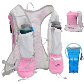 IX INOXTO Running Hydration Vest Backpack, Lightweight Water Backpack with 1.6L Water Bladder Daypack for Women Men,Adjustable Running Vest Pack for Trail Running Hiking Cycling Race Marathon (Pink)