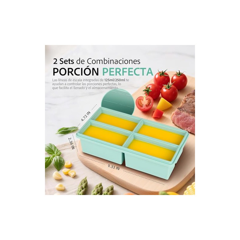 2PCS con Tapa, Recipiente para Sopa de 1 Taza, Moldes