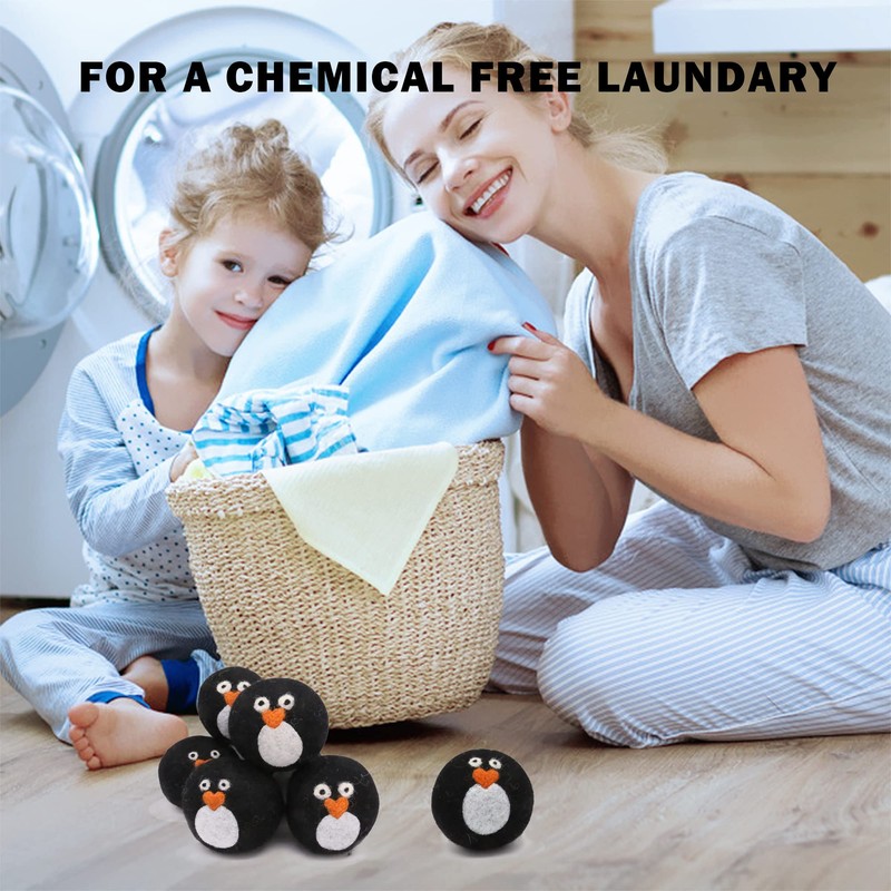 Pack of 6 Wool Dryer Balls, Muulaii Reusable Fabric Softener,