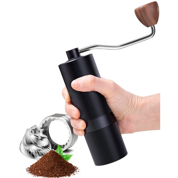 Kaffeemühle Manuell mit CNC Edelstahl Kegelgrat - Photway Edelstahlmahlwerk Kaffeemühle