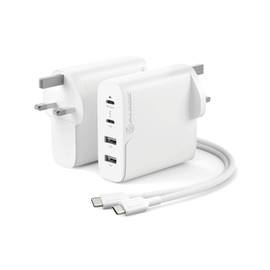 ALOGIC 100W 4-Port PD USB C Wall Charger with GaN Fast Tech, 2 USB-C, 2 USB-A, Dynamic power allocation, Power delivery 3.0 charger, Compatible with most USB-C Laptops, Smartphones, etc.