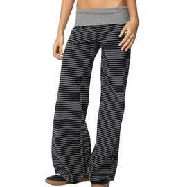 NZNDSHD Fold Over Yoga Pants for Women Low Rise Straight Leg Sweatpants Y2k Solid Color Stretchy Loose Gym Lounge Leggings (Light Gray Stripe, S)