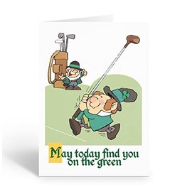 Stonehouse Collection Golf St. Patrick's Day Cards - 12 Golfing St Patricks Day Cards & Envelopes - USA Made (Golf)