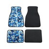 4PCS Universal JDM Water Wave Blue Racing Fabric Floor Mats