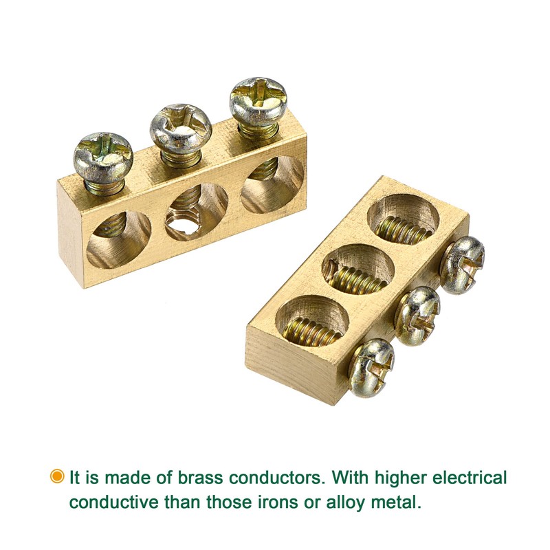 sourcing map Pack of 3 Terminals Earth Rail Screw Block